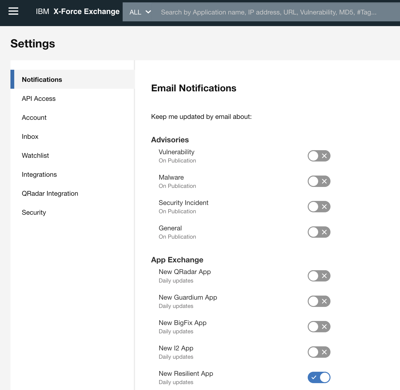 Notification Selection